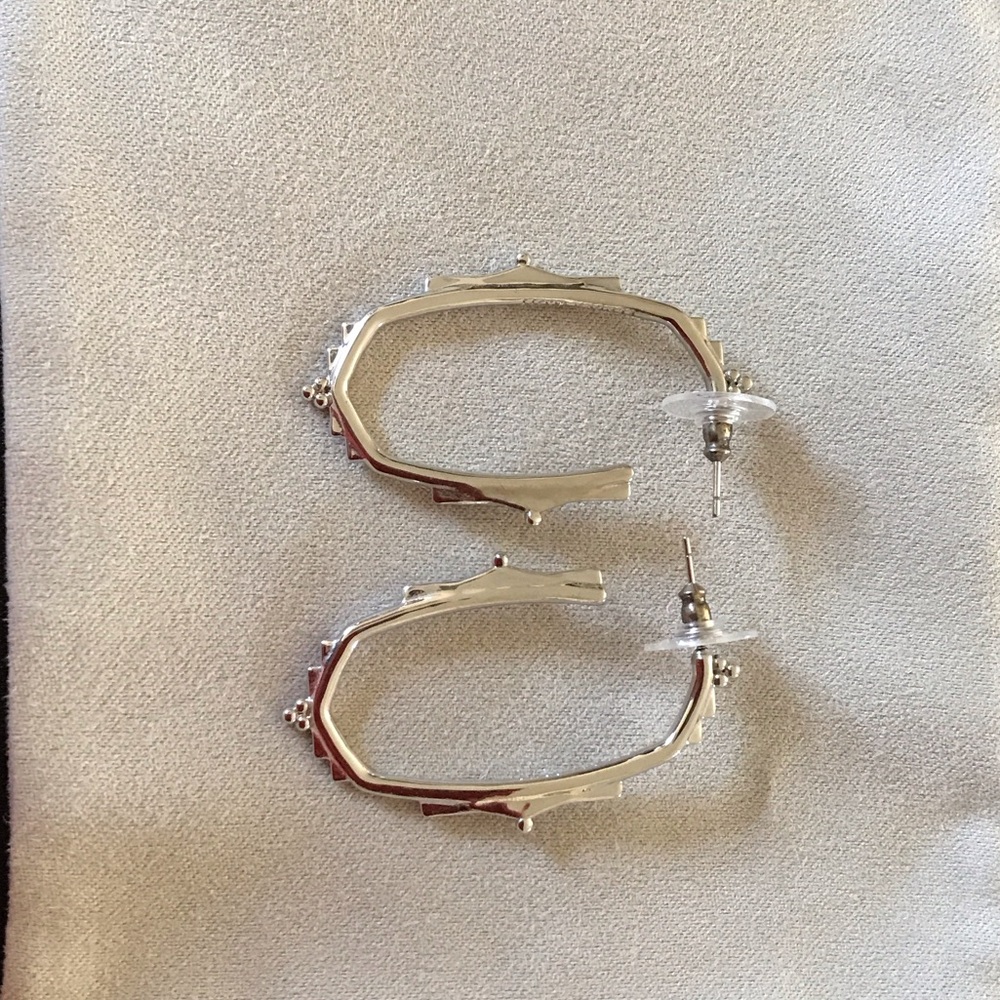 Kendra Scott Silver Faceted Geometric Hoop Earrings